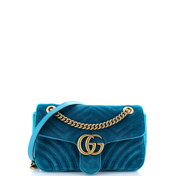 Gucci GG Marmont Flap Bag Matelasse Velvet Small