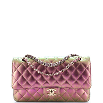 Chanel Classic Double Flap Bag Quilted Iridescent Lambskin Medium