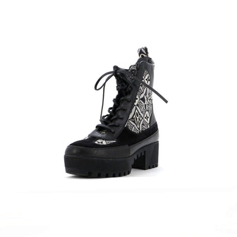 Louis Vuitton Women's Laureate Platform Desert Boots Limited Edition Since 1854 Monogram Jacquard with Suede and Leather