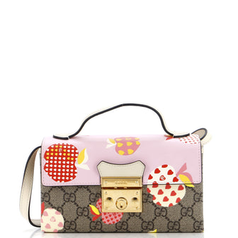 Gucci Padlock Top Handle Bag Printed GG Coated Canvas and Leather Mini