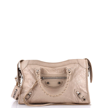 Balenciaga Logo Strap City Classic Studs Bag Leather Small