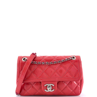 Chanel Coco Shine Flap Bag Quilted Patent Small