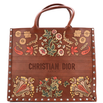 Christian Dior Book Tote Embroidered Studded Leather Large