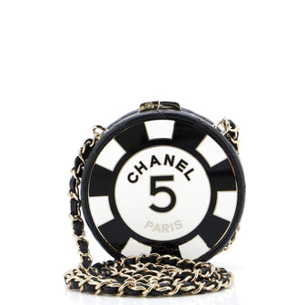 Chanel Poker Chip Clutch With Chain Quilted Lambskin with Enamel