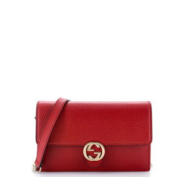 Gucci Interlocking Wallet on Chain Leather