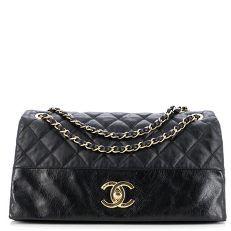 Chanel Soft Elegance Flap Bag Quilted Distressed Calfskin Jumbo