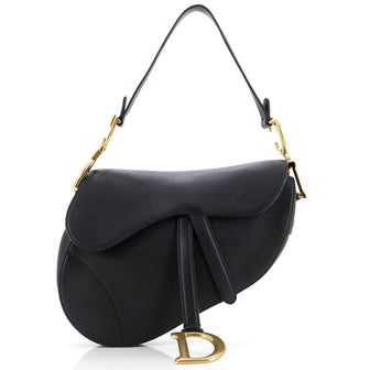 Christian Dior Saddle Handbag Leather Medium