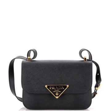 Prada Embleme Triangle Logo Flap Bag Saffiano Leather Small