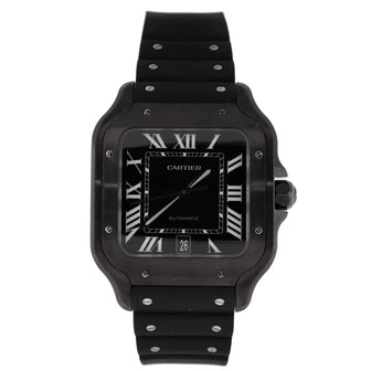 Cartier Santos de Cartier Automatic Watch ADLC Stainless Steel and Alligator 40