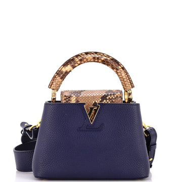 Louis Vuitton Capucines Bag Leather with Snakeskin Mini