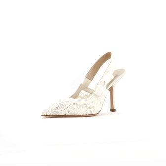 Christian Dior Women's J'Adior Slingback Pumps Embroidered Fabric 100