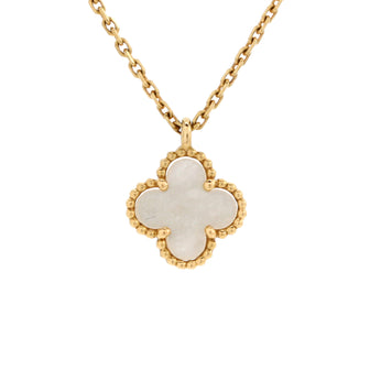 Van Cleef & Arpels Sweet Alhambra Pendant Necklace 18K Yellow Gold and Mother of Pearl