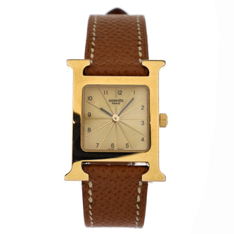 Hermes Heure H Quartz Watch Stainless Steel and Leather 21