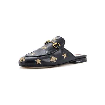 Gucci Women's Princetown Mules Embroidered Leather