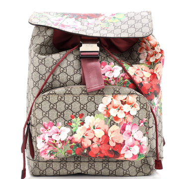 Gucci Buckle Backpack Blooms Print GG Coated Canvas Medium
