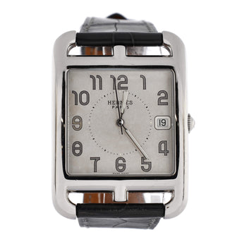 Hermes Cape Cod Quartz Watch Stainless Steel and Leather 33