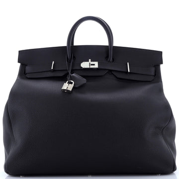 Hermes HAC Birkin Bag Black Togo with Palladium Hardware 50