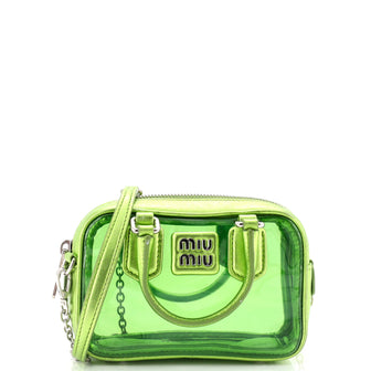 Miu Miu Arcadie Top Handle Chain Bag PVC with Leather XXS