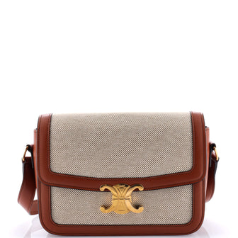 Celine Triomphe Shoulder Bag Canvas with Leather Medium