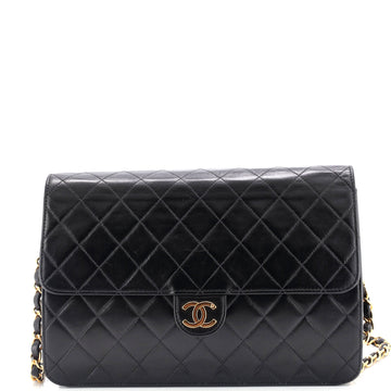 Chanel Vintage Clutch with Chain Quilted Leather Medium
