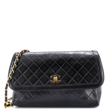 Chanel Vintage CC Chain Flap Bag Quilted Lambskin Large