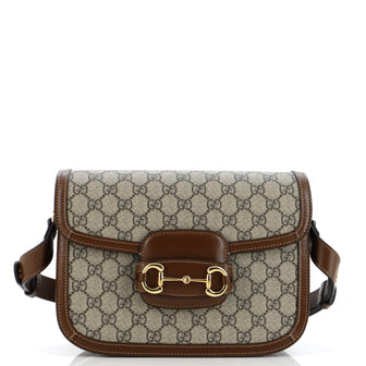 Gucci Horsebit 1955 Shoulder Bag GG Coated Canvas with Leather Small