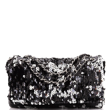Chanel Summer Night Flap Bag Sequins with Leather Medium
