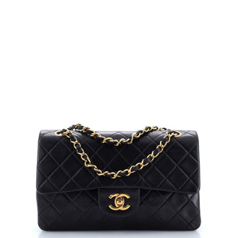 Chanel Vintage Classic Double Flap Bag Quilted Lambskin Small