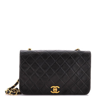 Chanel Vintage CC Chain Flap Bag Quilted Lambskin Mini