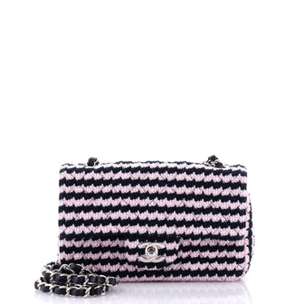 Chanel Classic Single Flap Bag Quilted Tweed Mini