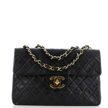 Chanel Vintage Classic Single Flap Bag Quilted Lambskin Maxi