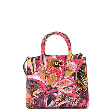 Salvatore Ferragamo Studio Satchel Printed Leather Mini