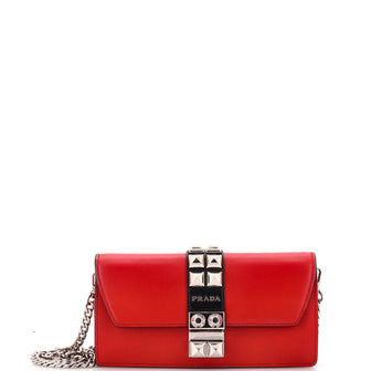 Prada Elektra Wallet on Chain Studded Leather