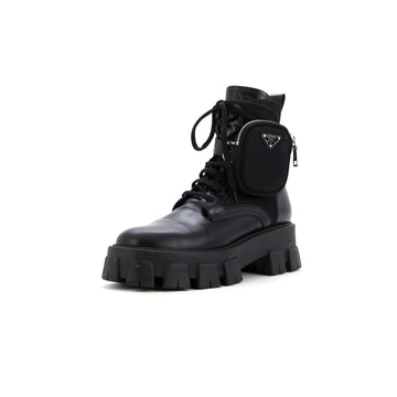 Prada Monolith Combat Boots Leather and Nylon
