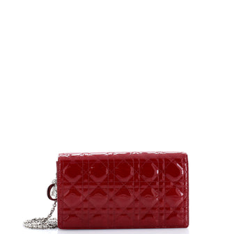 Christian Dior Lady Dior Clutch on Chain Cannage Quilt Patent