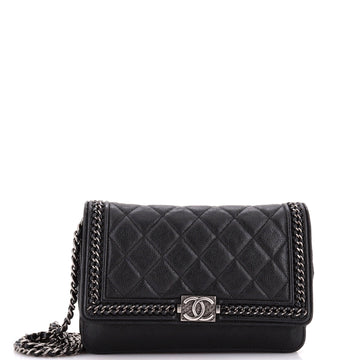 Chanel Chain Around Boy Wallet on Chain Quilted Aged Calfskin with Chain Detail