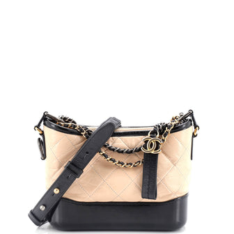 Chanel Bicolor Gabrielle Hobo Quilted Aged Calfskin Small