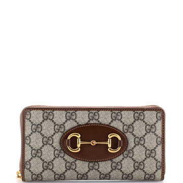 Gucci Horsebit 1955 Zip Around Wallet GG Coated Canvas Long