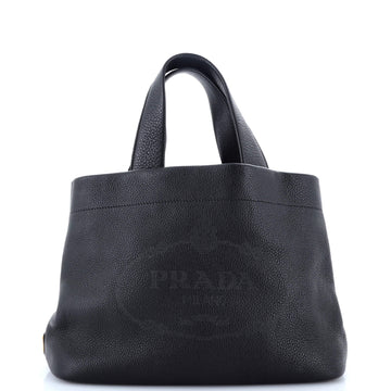 Prada Logo Tote Perforated Leather Medium