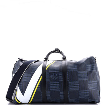 Louis Vuitton Keepall Bandouliere Bag Damier Cobalt 55