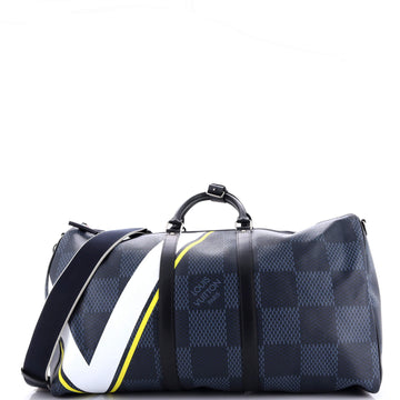 Louis Vuitton Keepall Bandouliere Bag Damier Cobalt 55