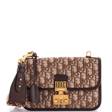 Christian Dior Dioraddict Flap Bag with Strap Oblique Canvas Medium
