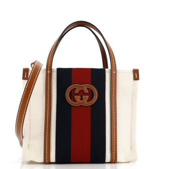 Gucci Interlocking G Web Tote Canvas Mini
