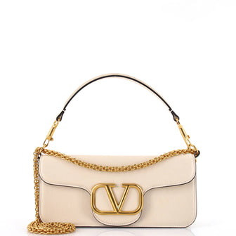 Valentino Garavani VLogo Loco Flap Shoulder Bag Leather Medium