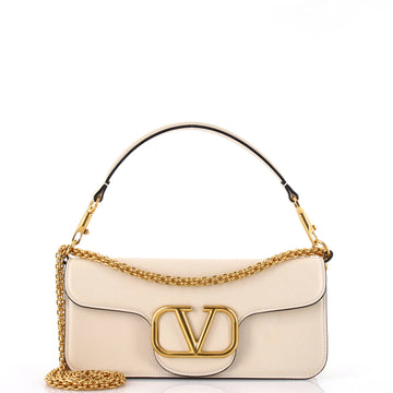 Valentino Garavani VLogo Loco Flap Shoulder Bag Leather Medium