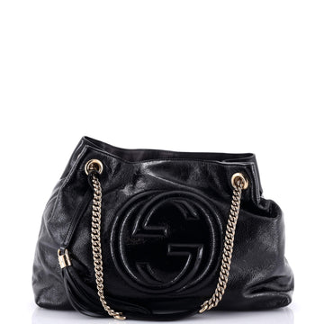 Gucci Soho Chain Strap Shoulder Bag Patent Medium