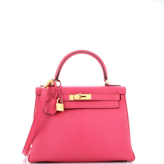 Hermes Kelly Handbag Bicolor Chevre Mysore with Gold Hardware 28