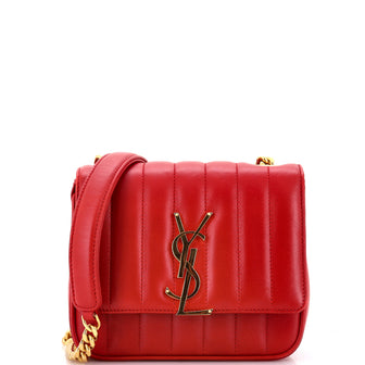 Saint Laurent Vicky Crossbody Bag Vertical Quilted Leather Small