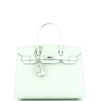 Hermes Birkin Sellier Bag Green Epsom with Palladium Hardware 30