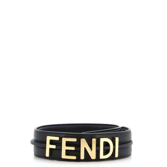 Fendi Strap You Logo Shoulder Strap Leather with Metal